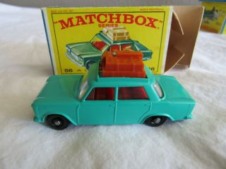 Matchbox Lesney Fiat 1500 56,  Sea Green E - 3 Box - Car Grade C - 8.  5,  Box: P - 8.  5