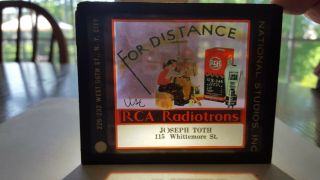 Vintage Glass Advertisement Slides,  Rca Radiotrons,  For Distance
