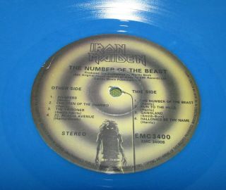 IRON MAIDEN The Number Of The Beast UK 1982 EMI LTD ED BLUE VINYL,  Bonus Track 7