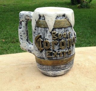Corona Extra Frosted Beer Mug Ceramic Mexican Imported Barware Savings Bank