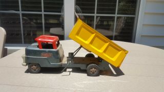 Structo Yellow,  Green And Red Dump Truck I Believe 1960 