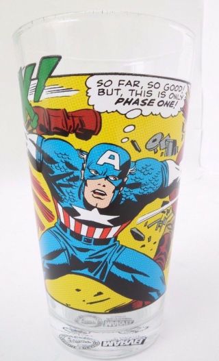 Captain America Marvel Comics Heroes " Toon Tumblers " Pint Glass Glassware - 2015