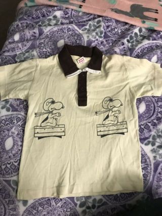 Vintage Buster Brown Peanuts Snoopy Polo Shirt Kids Toddler