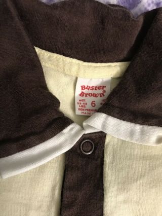 Vintage Buster Brown Peanuts Snoopy Polo Shirt Kids Toddler 3