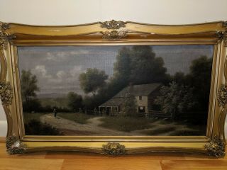 Antique Victorian Painting,  Landscape,  Signed,  Framed