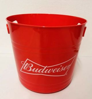 Budweiser Bud Light Red Plastic Beer Ice Bucket Cooler Barware Gift Basket