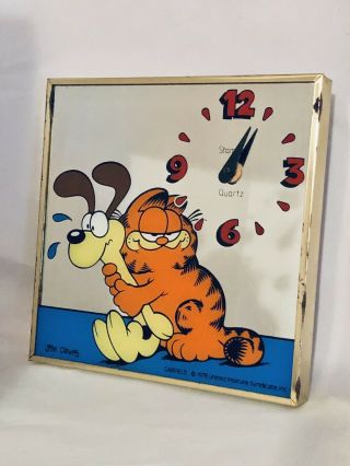 Vintage 1978 Garfield Cartoon By Jim Davis Stamford Quartz Clock