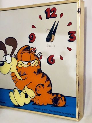 Vintage 1978 Garfield Cartoon By Jim Davis Stamford Quartz Clock 2
