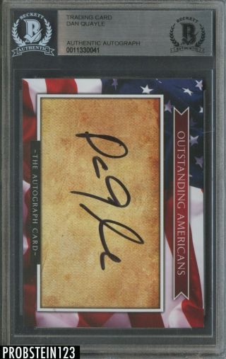 2014 Outstanding Americans Vice President Dan Quayle Signed Auto Bgs Bas