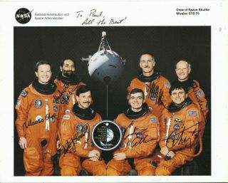 Seven Member Astronaut Crew Sts - 75 Nasa Space Shuttle Signed Photo