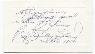 Erle Stanley Gardner Signed Card Autographed Signature Perry Mason Author