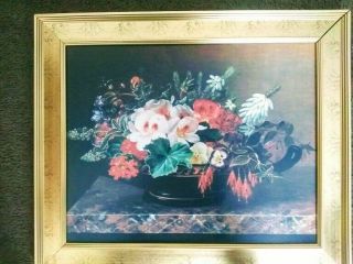 I.  L Jensen 1843 Signed Art Potted Flower Oil Painting