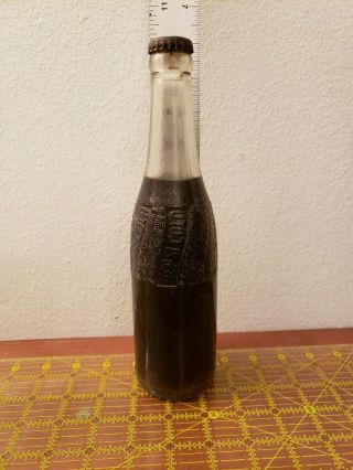 Vintage 1940s Embossed/swirl Pepsi Bottle,  12oz W/ No Label - Full