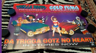 Rare 25x17 " Promo Bay Area Rap Poster - Trigga Happy Compilation - Sf,  Ca 1994