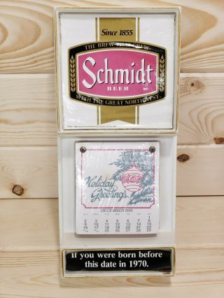 Schmidt Beer 1991 Plastic If You Were Born Vintage Calendar