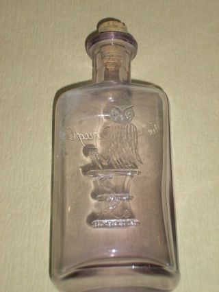 Vintage The Owl Drug Company Medicine Bottle,  6 1/8 ",  Raised Lettering (el Paso