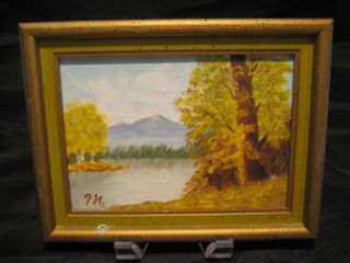 Rare Framed Signed Oil Painting On Board Florence Newman 7 " X 5 "