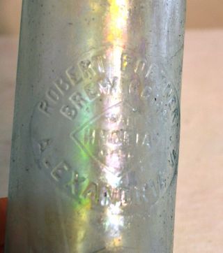 Antique ROBERT PORTNER BREW CO Alexandria VA Hutchinson Aqua opalescent Bottle 2
