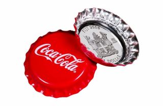 2018 Coca - Cola Bottle Cap Coin 6g Silver Proof $1 Legal Tender Fiji