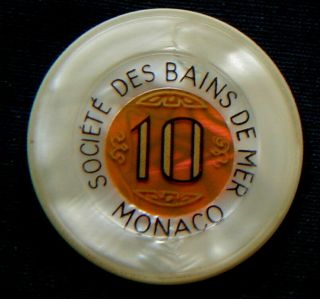 France Old Rare Casino Chip Monaco Monte Carlo Societe Des Bains De Mer 10