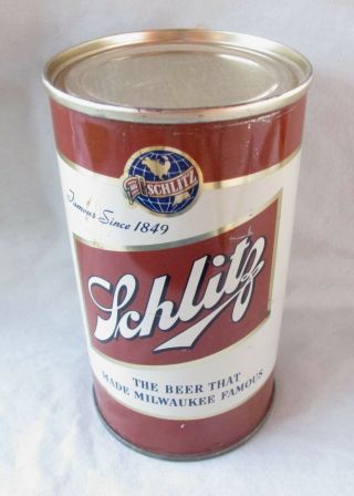 Vintage 1946 Irtp Schlitz 12 Oz Flat Top Beer Can - Jos Schlitz Brg Milwaukee Wis