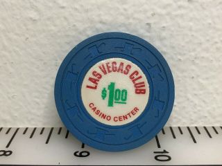 Rare Las Vegas Club $1,  Blue,  H&c,  Las Vegas Casino Chip