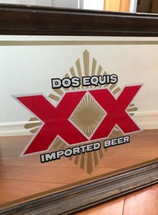 Vintage Dos Equis Xx Imported Beer Bar Pub Mirror Sign Man Cave Decor