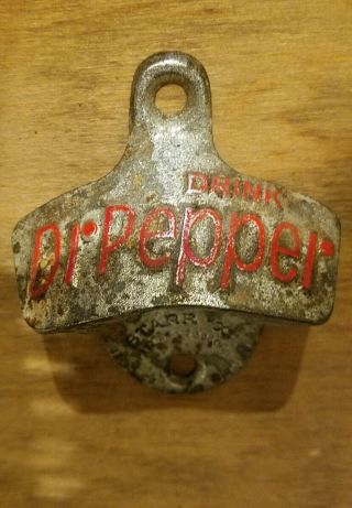 Vintage Drink Dr.  Pepper Wall Mount Bottle Opener Mid Century Starr " X " Brown Co
