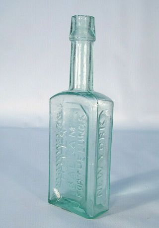 Halls Balsam For The Lungs J.  F.  Henry Ny York Looking Medicine Bottle