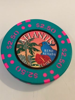 Atlantis $2.  50 Casino Chip Reno Nevada 3.  99
