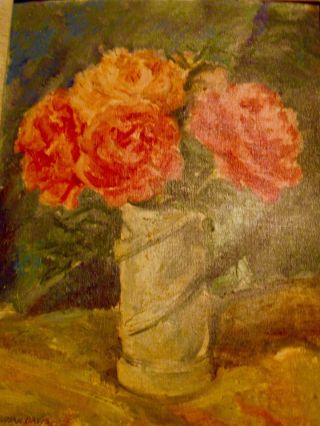 Gordian Davis;vintage Oil;sgn;new York;c.  1940s;floral;flowers;listed - Nr