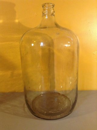 Vintage Antique Duraglass 5 Gallon Clear Glass Jug Water Bottle