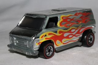 Hot Wheels Redline Van,  Chrome W/ Flames,