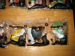 COMPLETE Set of 10 Angry Birds from McDonalds Happy Meals Toys in BAGS NIP 5