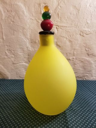 Vintage Act Studio Glass Yellow Perfume Bottle