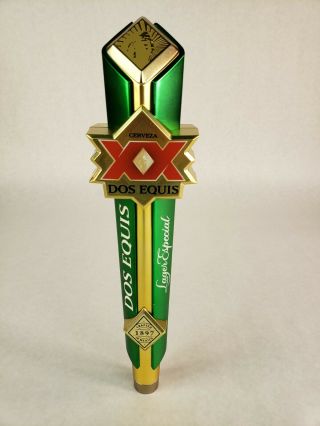 Dos Equis Lager Especial Beer Tap Handle Limited Edition 12.  5 " Style