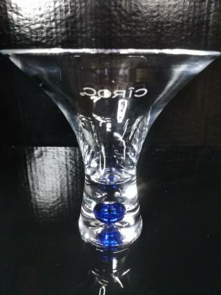 Ciroc Hand Blown Optic Vodka Martini Glass Blue Controlled Bubble