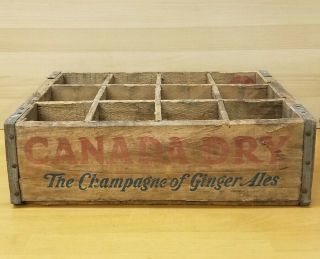 Vintage Rare Antique Canada Dry Ginger Ale Wooden Soda Crate Sacramento 1960 