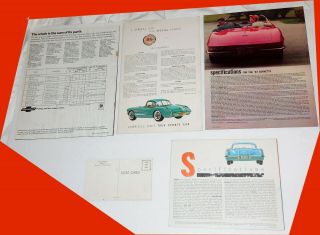 Four Corvette Brochures 1956 1958 1962 1970 Plus 1958 Corvette Postcard 2