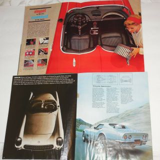 Four Corvette Brochures 1956 1958 1962 1970 Plus 1958 Corvette Postcard 4