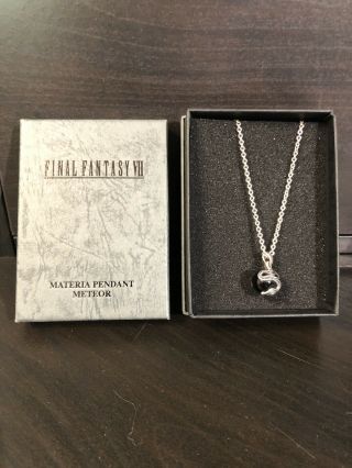 Final Fantasy Ⅶ 7 Black Materia Meteor Official Silver Necklace Pendant Rare