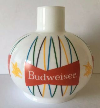 Vintage Budweiser Beer Milk Glass Sconce Globe Lamp Shade