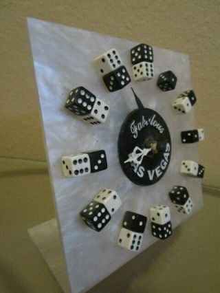 Vintage Fabulous Las Vegas Casino Dice Stand Up Clock with Pearl Swirl Finish 3