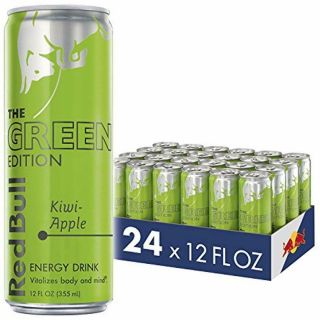 Red Bull Energy Drinks Drink,  Kiwi Apple,  24 Pack Of 12 Fl Oz,  Green Edition
