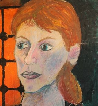 German art,  Antique expressionist painting,  Portrait,  signed E.  L.  Kirchner 5