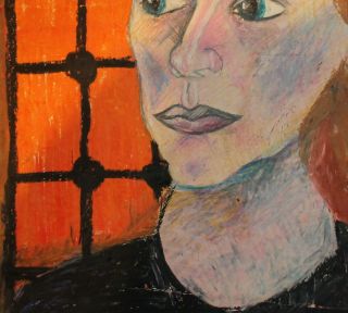 German art,  Antique expressionist painting,  Portrait,  signed E.  L.  Kirchner 6