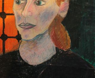 German art,  Antique expressionist painting,  Portrait,  signed E.  L.  Kirchner 7