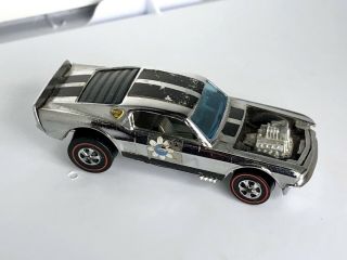 Hot Wheels - 1969 - Vintage Redline Mustang Bods Hoss Club Car Chrome Hk