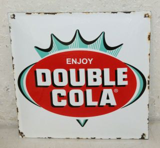Double Cola Porcelain Enamel Signs Vintage Style Country Store Advertising 12