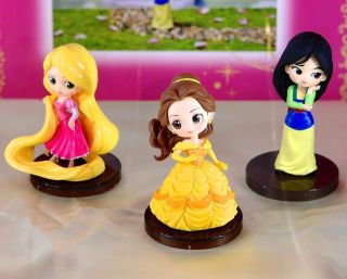 Q Posket Disney Characters Petit Belle Mulan Rapunzel Set Figure Qposket Japan 2